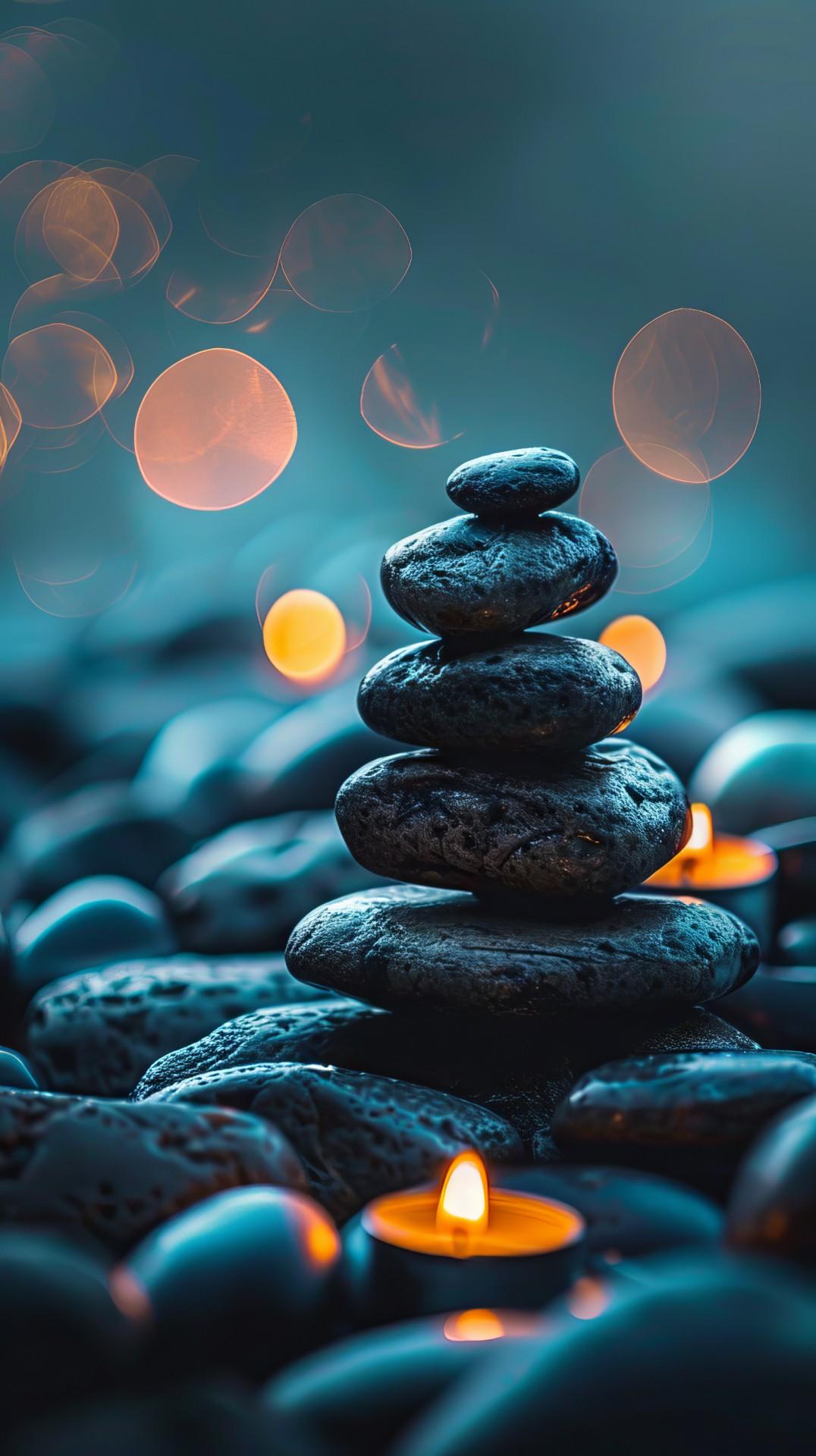 Calming ambiance for mindfulness practices Hands resting in a mindfulness meditation posture